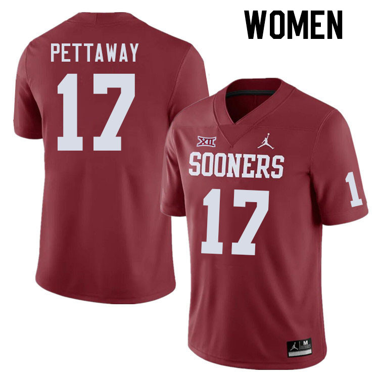 Women #17 Jaquaize Pettaway Oklahoma Sooners College Football Jerseys Stitched Sale-Crimson
